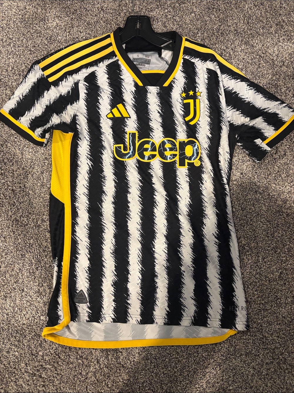 adidas Player edition Black White Yellow Juventus Alternate Stripe Soccer jersey